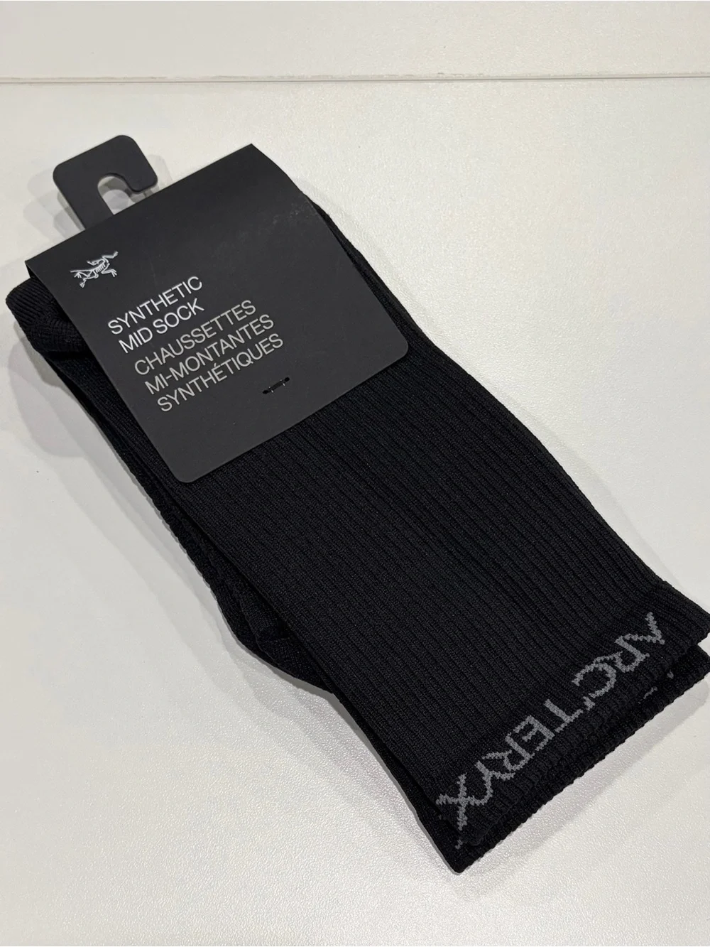 Arc’teryx Men's Medium Synthetic Mid Sock Black NWT Focused Cushion Support